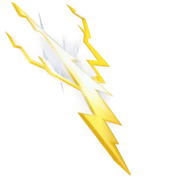 a yellow and white lightning bolt