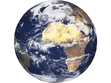 the earth with a white background