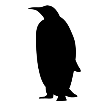 a penguin silhouetted on a white background