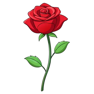 a red rose flower on a white background