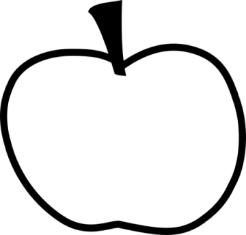 a black and white apple