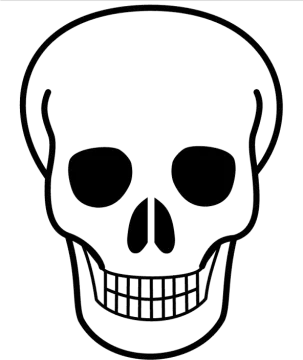 a black and white image of a skull