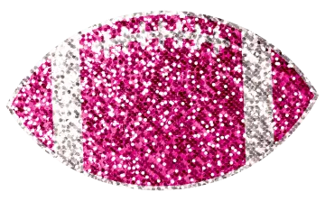 a pink and silver glitter football