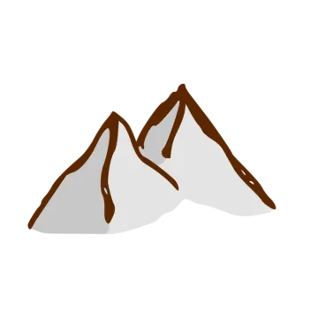 a mountain icon on a white background