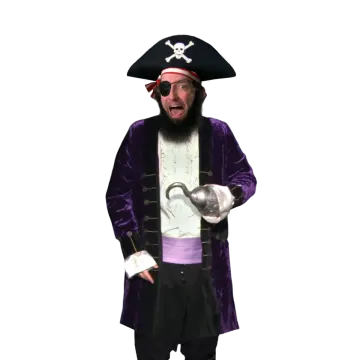 a man dressed in a pirate costume