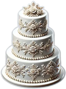 a three tiered cake with flowers on top