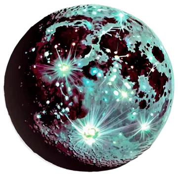 a drawing of the moon with stars on it