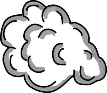 a black and white drawing of a cloud