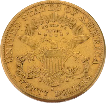 a gold coin with an eagle on it