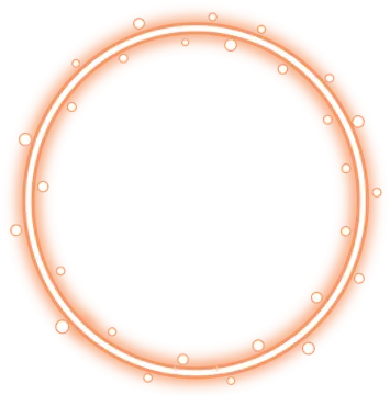 an orange circle with white dots in the middle