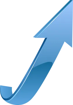 a blue arrow icon