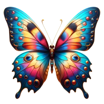 a colorful butterfly on a white background