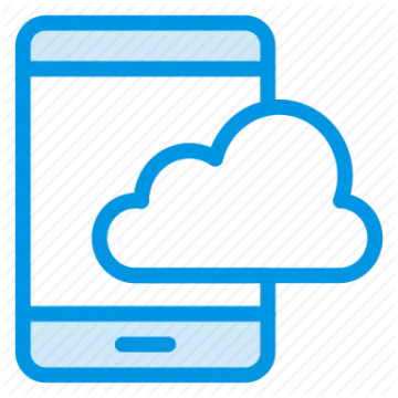a phone with a cloud on the screen