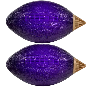 two purple footballs on a white background