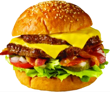 a hamburger with meat and cheese on it