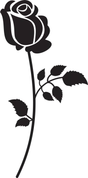 a black and white silhouette of a rose