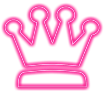 a neon pink crown on a white background