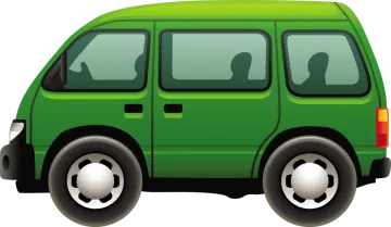 an image of a green van