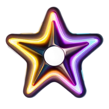 a rainbow colored star on a white background