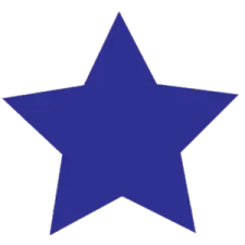 a blue star on white background