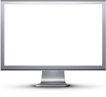 a computer monitor with a blank screen