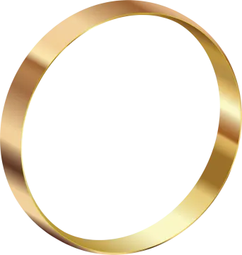 a gold circle with a white background