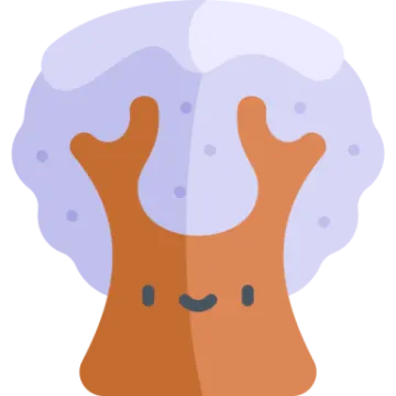 an orange mushroom with a purple background