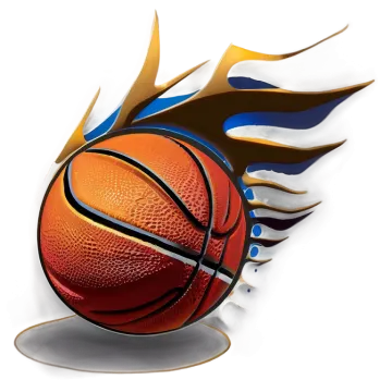 a basketball ball with flames coming out of it