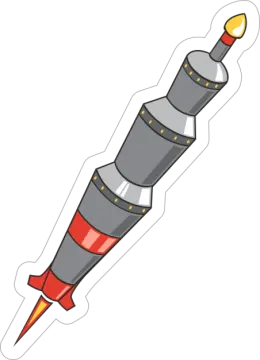 a rocket sticker on a white background