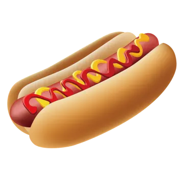 a hot dog on a white background
