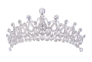 a silver tia with crystals on it