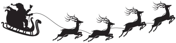 a group of reindeers running in the snow