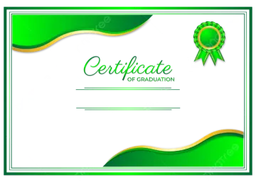 certificate template with green ribbon