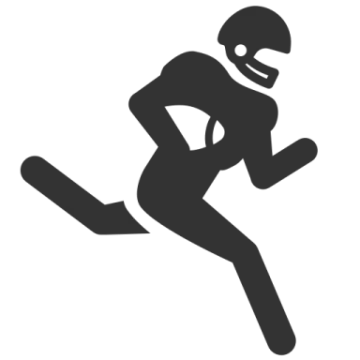 a black and white silhouette of a running man