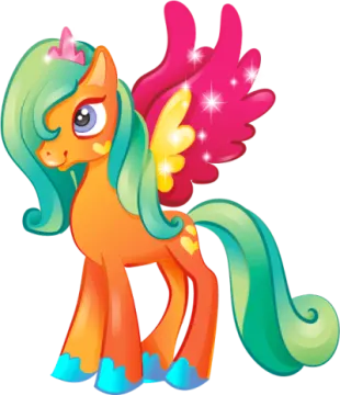 a rainbow pony with wings