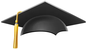 a graduation cap with a gold ta