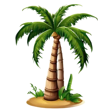 a palm tree on a white background