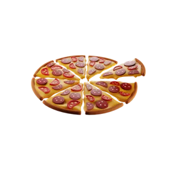 a small pizza with different toppings on it