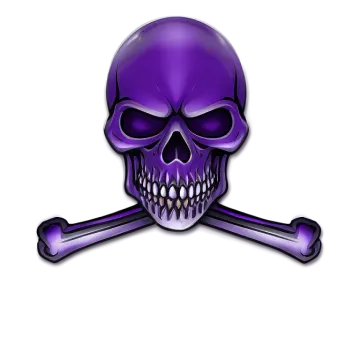 a skull and crossbones on a white background