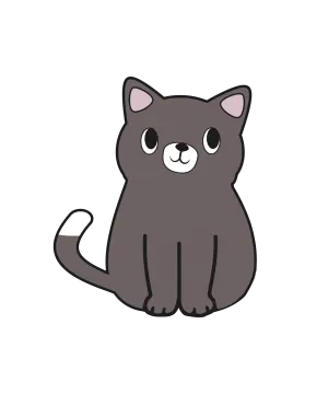 a black cat sitting down on the ground