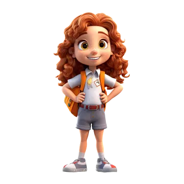 a little girl with long brown hair wearing a backpack