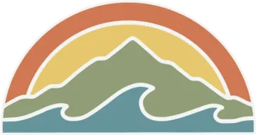 a mountain with a rainbow in the middle