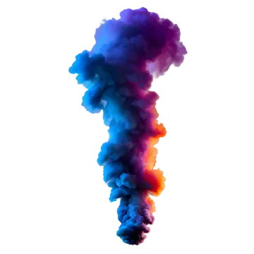 a colorful cloud of smoke on a white background