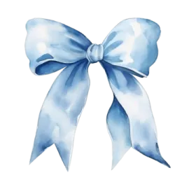 a blue bow on a white background