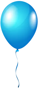 a blue balloon on a white background