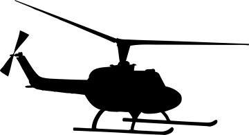 a black and white silhouette of a helicopter