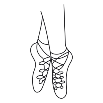 a line drawing of a ballerinas feet