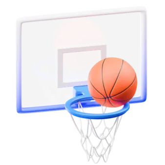 a basketball hoop with a ball on it