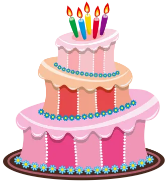 a birthday cake with three candles on top