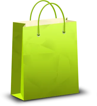 a green shopping bag